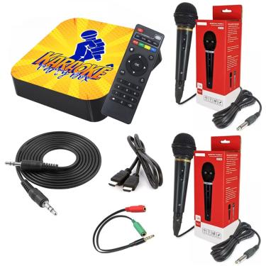 Imagem de Kit Karaoke Completo Com Pontuação + 1000 Músicas Videoke +2 Microfones 