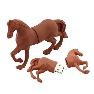Imagem de Flash Drives USB em forma de cavalo de 32 GB, cartão de memória, pen drive USB 2.0, pendrive USB, disco flash USB (marrom)