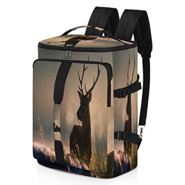 Imagem de Wild Deer Mochila esportiva impermeável com compartimento para sapatos, alças de ombro, mochila de viagem para academia, esportes, caminhadas, laptop