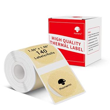 Imagem de Phomemo Etiquetas adesivas circulares - 1,96" x 1,96" (50 x 50 mm) Etiqueta térmica para M110/M221/M220/M120/M200, para código de barras/endereço/correspondência/logotipo/etiqueta comercial/casa,