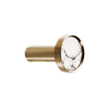 Imagem de Puxadores de latão sólido de pedra natural para armários e gavetas Puxadores de armário Puxador de armário de móveis Gancho de decoração de parede, baisongshi, 22 mm, com parafuso de alça