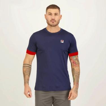 Imagem de Camiseta Fila Player Fbox ii Masculino Marinho e Vermelho