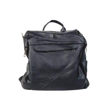 Imagem de Mochila anti-roubo de couro sintético preto para mulheres