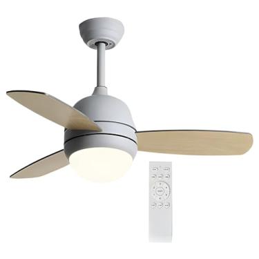 Imagem de Ventiladores De Teto Com Luzes, Ventilador De Teto Moderno Com Controle Remoto, Luz De Ventilador De Teto Com Motor Reversível, Para Quarto De Pátio (Color : Style 7, Size : 36in)