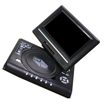 Imagem de DVD Player portátil com controle remoto  rádio de vídeo  plug EUA  tela de rotação de 270 graus  CD