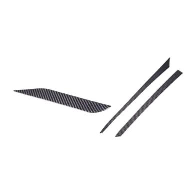 Imagem de Acabamento adesivo de painel lateral esquerdo e direito de fibra de carbono 3D compatível com Corvette C8 Stingray Z06 Z51 2020 2021 2022 2023 para console central (preto - esquerdo + direito)