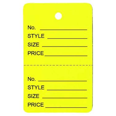Imagem de 500 etiquetas de recibo/preço colorido sem fio, com caneta fácil de rasgar (congestão/comercialidade/roupas/joias/lavanderia/vendas) – , Amarelo, 1 3/4 x 2 7/8 (44x73mm)