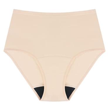 Imagem de AIRCUTE Roupa íntima lavável para incontinência urinária para mulheres, à prova de vazamento, absorvente de algodão, 60 ml, 1 pacote (bege, 4GG)