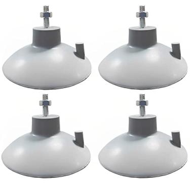 Imagem de AccEncyc 4 peças de pés de ventosa de batata frita comercial com parafusos para cortador de batata frita comercial industrial (cinza)