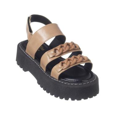 Imagem de Sandália Papete Plataforma Tratorada Birken Corrente Preta