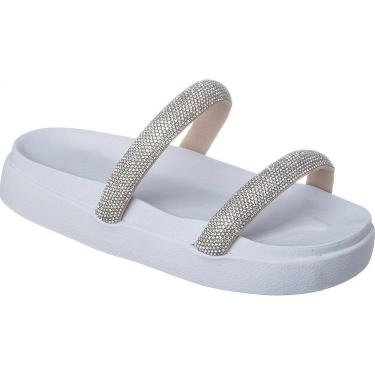 Imagem de Papete Birken Sandália 2 Tiras de Brilho Strass Chinelo Feminino  Moda Tendência Blogueiras.