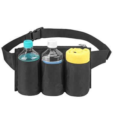 Imagem de JANKOW Bolsa preta para garçom de restaurante com 3 bolsos, bolsa de avental com cinto ajustável, bolsa de cintura de garçom, cinto ajustável para bares, cafés.