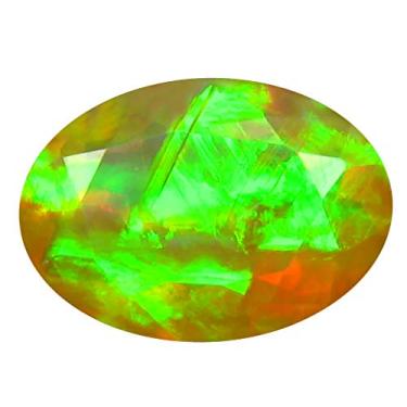 Imagem de 1,59 ct AAA+ corte oval de qualidade de pedra premium (11 x 7 mm) opala arco-íris não aquecida genuína pedra preciosa solta