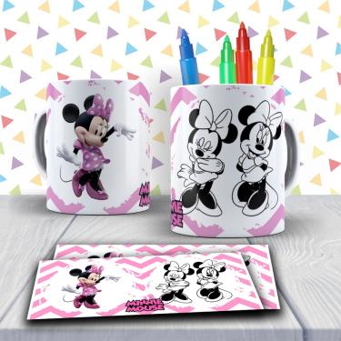 Kit Caneca para pintar Barbie + Jogo de Canetinhas Laváveis em