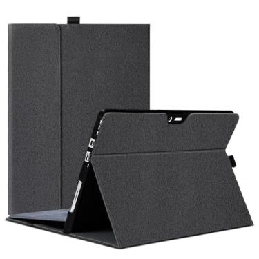 Imagem de Megoo Capa Surface Pro 6 para Microsoft Surface Pro 6/5/4, com suporte para caneta Stylus com ajuste de vários ângulos, capa protetora compatível com teclado tipo capa (preto e cinza)