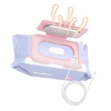 Imagem de Aquecedor de Lenços Umedecidos, Aqueça Rapidamente 4-5 Lenços Umedecidos, Alimentado por USB, Material ABS para Troca de Fraldas Em Climas Frios, Azul (PINK)