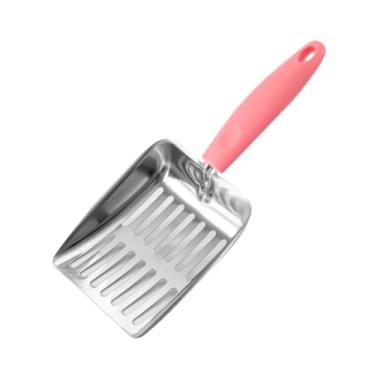 Imagem de Generic Cat Litter Pet Cleaning Scoop Long Handle Cleaner Tool Cat Sand Scoop Kitty Metal para coelhos filhotes, Rosa