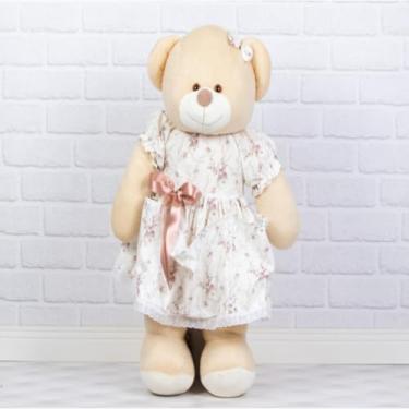 Imagem de PELUCIA URSO PORTA FRALDAS 65 CM VESTIDO FLORAL - ENFEITE QUARTO DE BEBE (FLORAL NOVISSIMO ROSE)