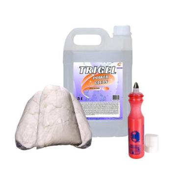 Imagem de Estopa de Algodão 2Kg, Marcador Industrial Azul & Multiuso (Power Clea