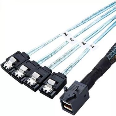 Imagem de Cabo Sas 12g Sff-8643 Para 4 Sata 7 Pinos - 1m - Oem 