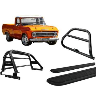 Imagem de Kit Quebra Mato Estribo CH Santo Antônio Duplo D10/D-10 Preto - HOZZ