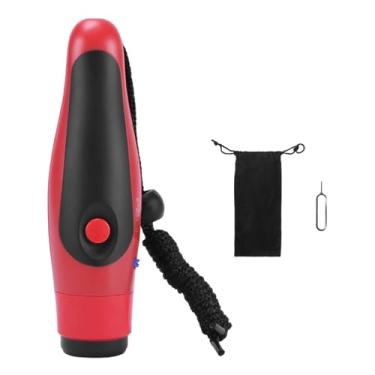 Imagem de Apito Esportivo Apito Eletrônico Adultos com Cordão Apito de Árbitro Portátil Apito de Emergência para Caminhadas Futebol ao Ar Livre, Vermelho