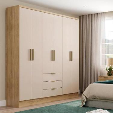 Imagem de Roupeiro Troy Carraro MDP com 6 Portas 3 Gavetas 1,80m NO - Carraro Mó