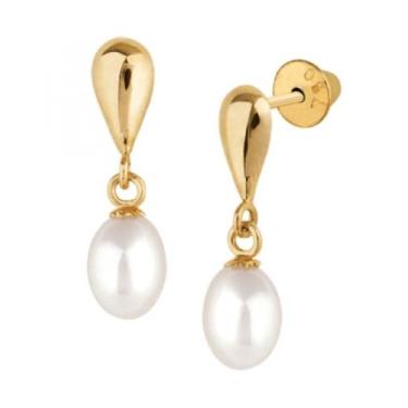 Imagem de Brinco de ouro 18k Gota com Perola INFANTIL - Elegancy Joias