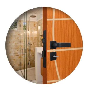 Imagem de Fechadura Roseta Firenze Para Porta De Banheiro WC Preto Fosco MGM