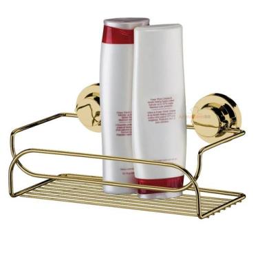 Imagem de Suporte Porta Shampoo Prateleira Multiuso Com Ventosa De Parede Banhei