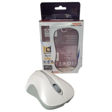 Imagem de Mouse Óptico Simples Bomao Bm-0203 Usb 1200dpi P/computador, Branco