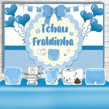 Imagem de KIT Festa Prata Tchau Fraldinha Azul - IMPAKTO VISUAL