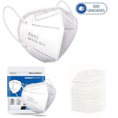 Imagem de 500 Máscaras Descartáveis Branca KN95 PFF2 WWDoll Cód Anvisa