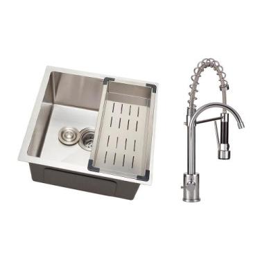 Imagem de Kit Cuba para Cozinha Terena 44 cm e Torneira Misturador Monocomando S