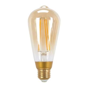 Imagem de 60W Equivalente Soft White (2000K) Vintage Edison Dimmable Lâmpada LED, Base E26, 650 Lumens, Vidro âmbar, 73193