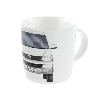Imagem de BRISA Coleção VW - Caneca grande de cerâmica para café e chá-cappuccino Volkswagen em design de ônibus T5 (branca)