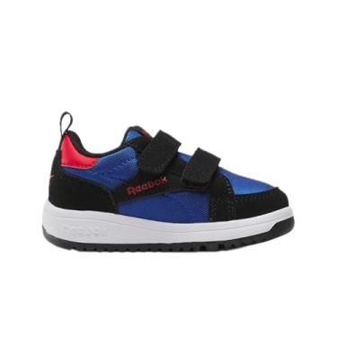 Imagem de Reebok Tênis infantil unissex Weebok com fecho baixo, preto/azul sem limites/vermelho vetor, 5 Infant
