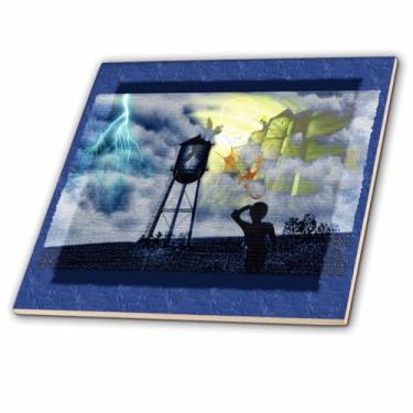 Imagem de 3dRose ct_21472_4 Gárgulas e Dragões Dreamland Dream Gárgulas Dragons Fantasia Infância Criança Sonho Castelo - Cerâmica Castelo