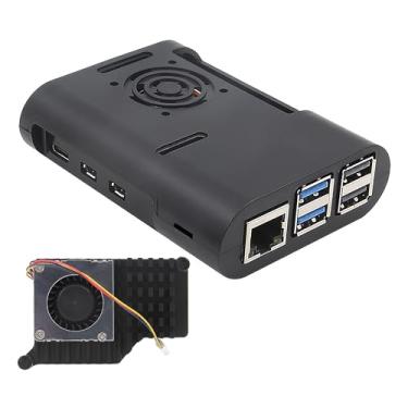 Imagem de Capa ABS para Raspberry Pi 5 com dissipador de calor e ventilador de refrigeração PWM Cooler ativo