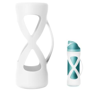 Imagem de Bota de garrafa de água de silicone para Owala 680 g, capa de silicone com alça, protetor de manga protetora antiderrapante, reduz danos e fornece proteção abrangente para FreeSip(branco)