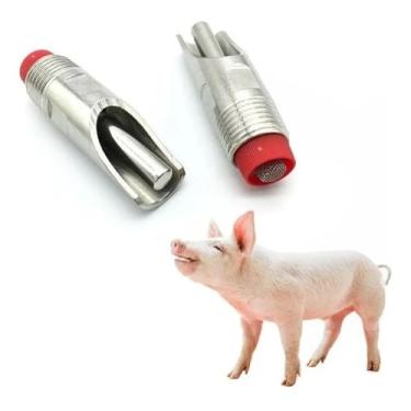 Imagem de Kit com 5 Bebedouros Automáticos em Aço Inox para Suínos, Porcos e Leitões | Fácil de Instalar, Limpar e Manter | Ideal para Granjas, Criações de Porcos e Leitões, Pequenas Criações e Sítios