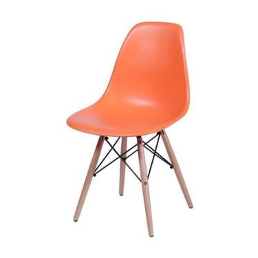 Imagem de Cadeira De Jantar Design Eiffel Charles Eames Dkr Laranja