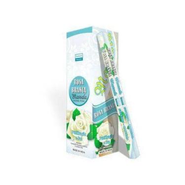 Imagem de Incenso Indiano Rosa Branca Massala Purificação e Paz Kit 10Cx70Vr Dar