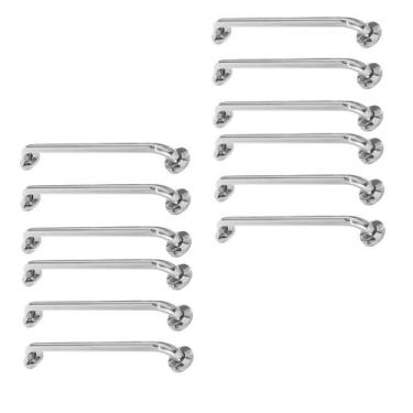 Imagem de Alça de Apoio Inox 40cm Barra Idoso Kit 12 Unidades Deficiente Cadeira