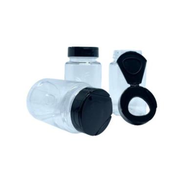 Imagem de Kit 50 Potinhos De Plástico PET 170ml Com Tampa Flip Top - Embanet Com