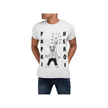 Imagem de Camiseta Frase Dia Dos Pais Papai Pai e Filho Branca - Del France, GG