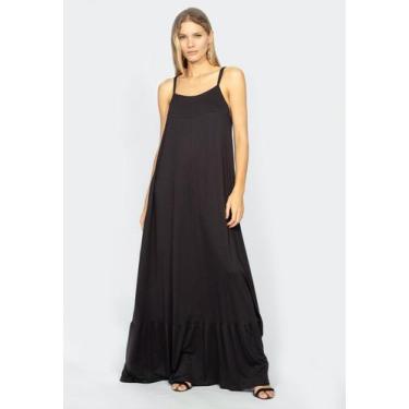 Imagem de Vestido Longo Jataí Trapézio Amazonia Vital Malha Preto