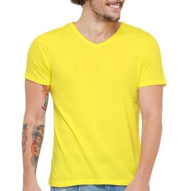 Imagem de Camiseta Gola V Masculina Liso Algodão Camisa Atacado - Vesttuario, Am