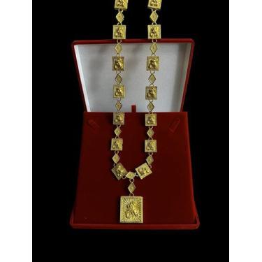 Imagem de Cordão poze são jorge + pingente cravejado banhado a ouro - ToJoia18k