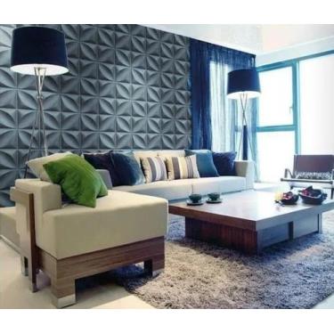 Imagem de Kit 15 Placas Decorativas 3D Pétalas Preto 50x50 cm - E2G Design